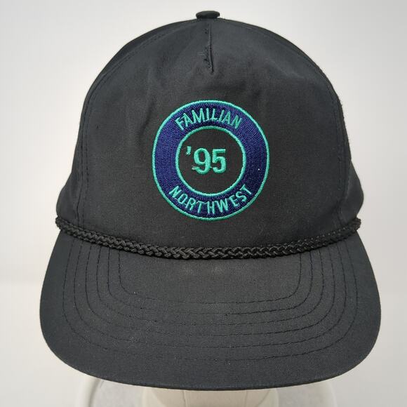 '95 Familian Northwest Streamline 5 Panel Cap Black One Size Adjustable d&D - Picture 2 of 9